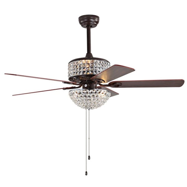 Safavieh Nori Ceiling Light Fan, Dark Walnut with Black CLF1011A - main